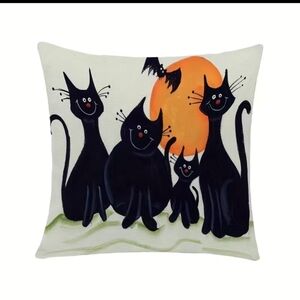 New black cat Halloween home decor accent pillow case